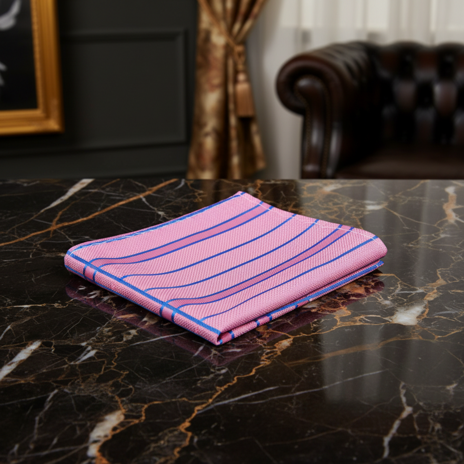 Pink and Blue Stripe Square