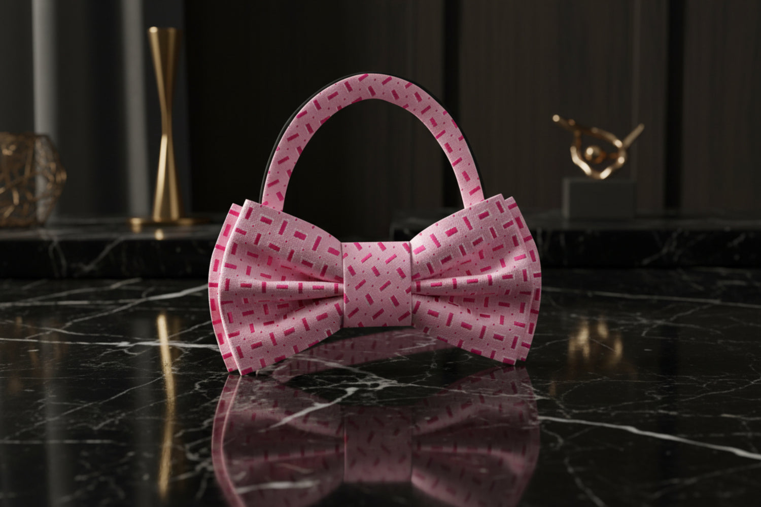 Pre Tied Pink Bow Tie