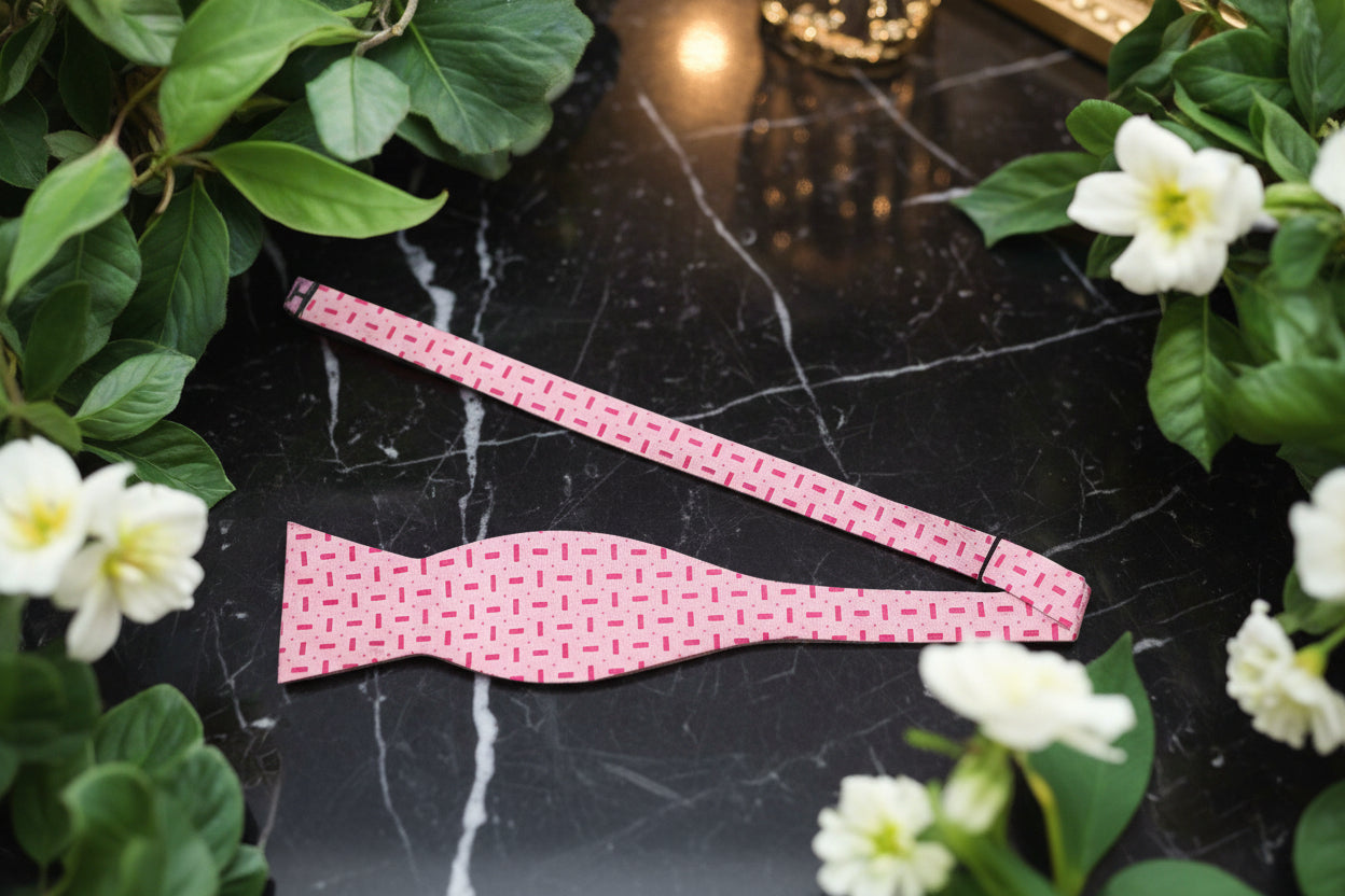Pink Bow Tie Self Tie