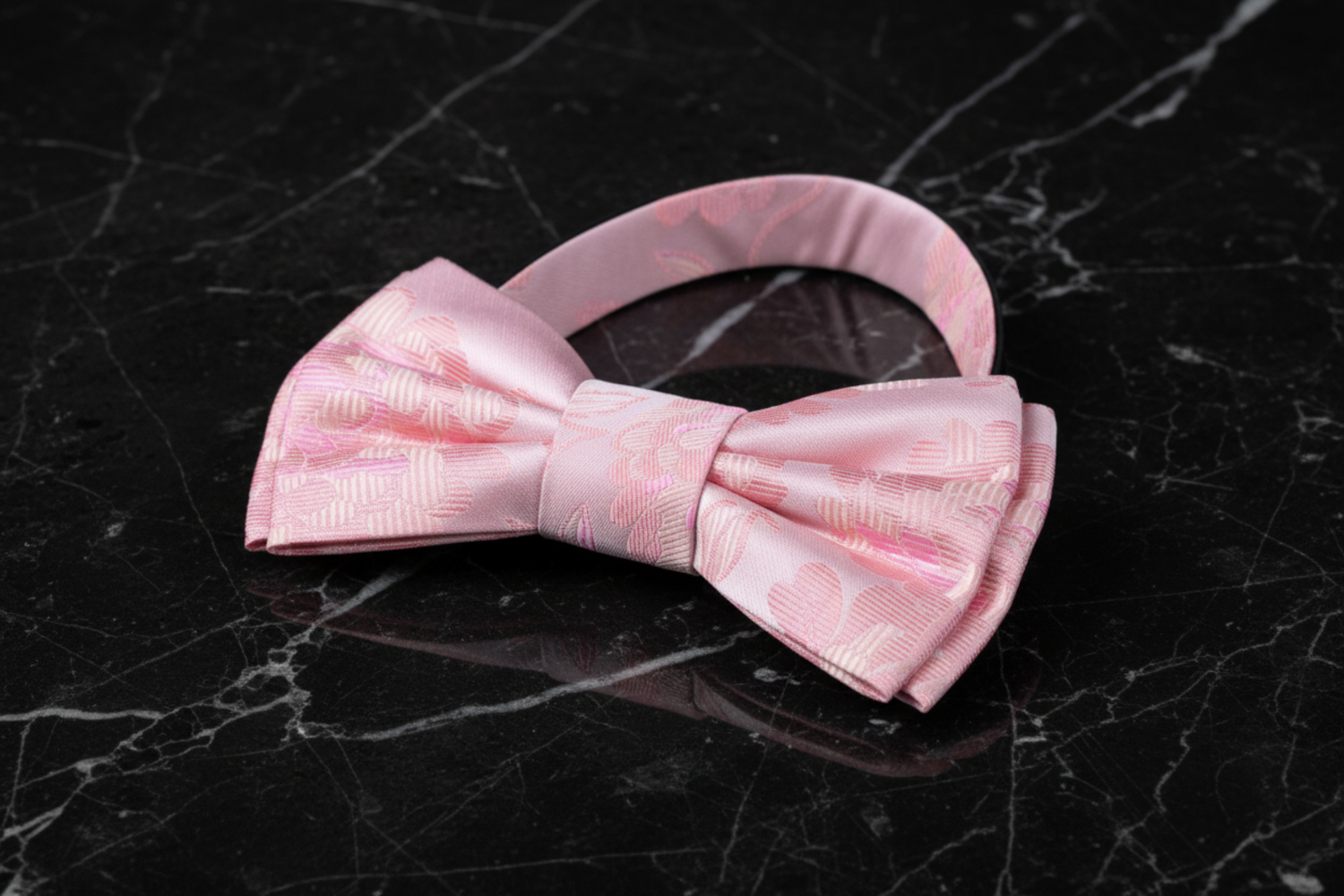 Light Pink Grandiflora Bow Tie Pre Tied