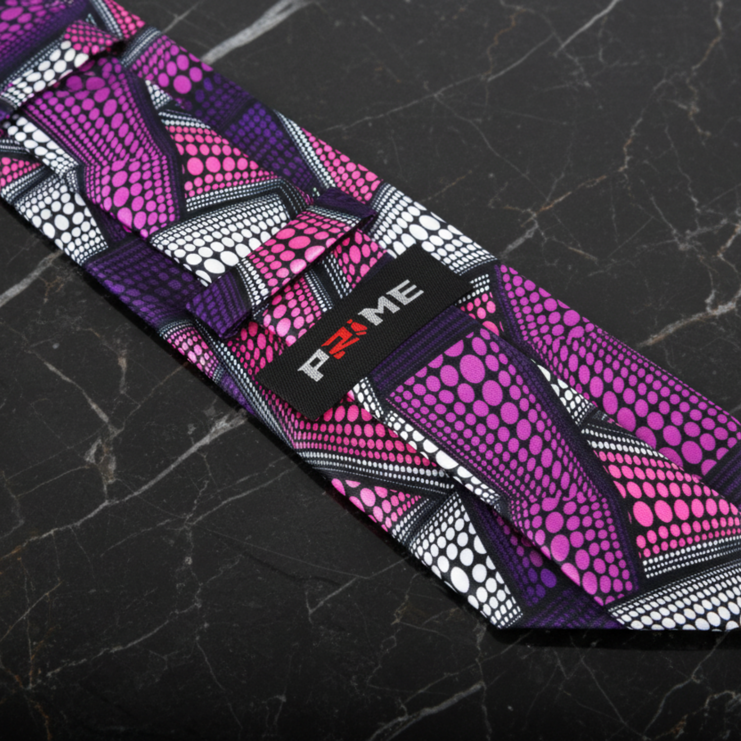  Purple, Pink and White Abstract Polka Necktie Keep