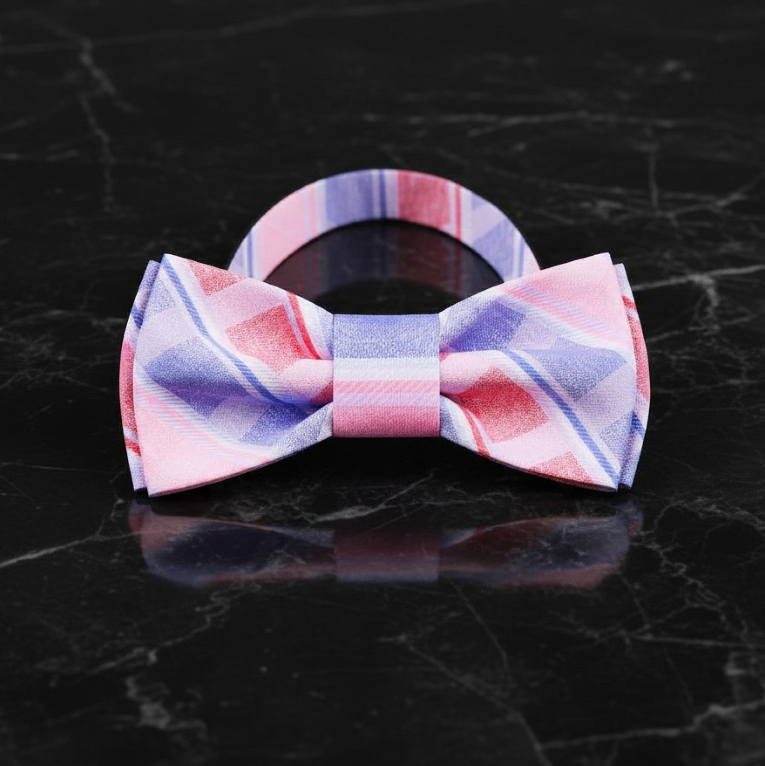 Pink and Red with Purple Stripe Pre Tied Bow tie