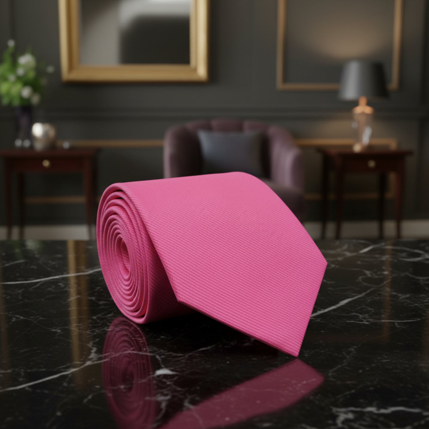 Solid Pink Necktie  