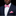 Man wearing a navy suit with a pink bow tie and matching pocket square on a black background