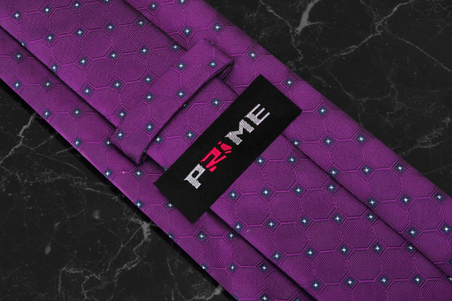 Purple Geometric Necktie  