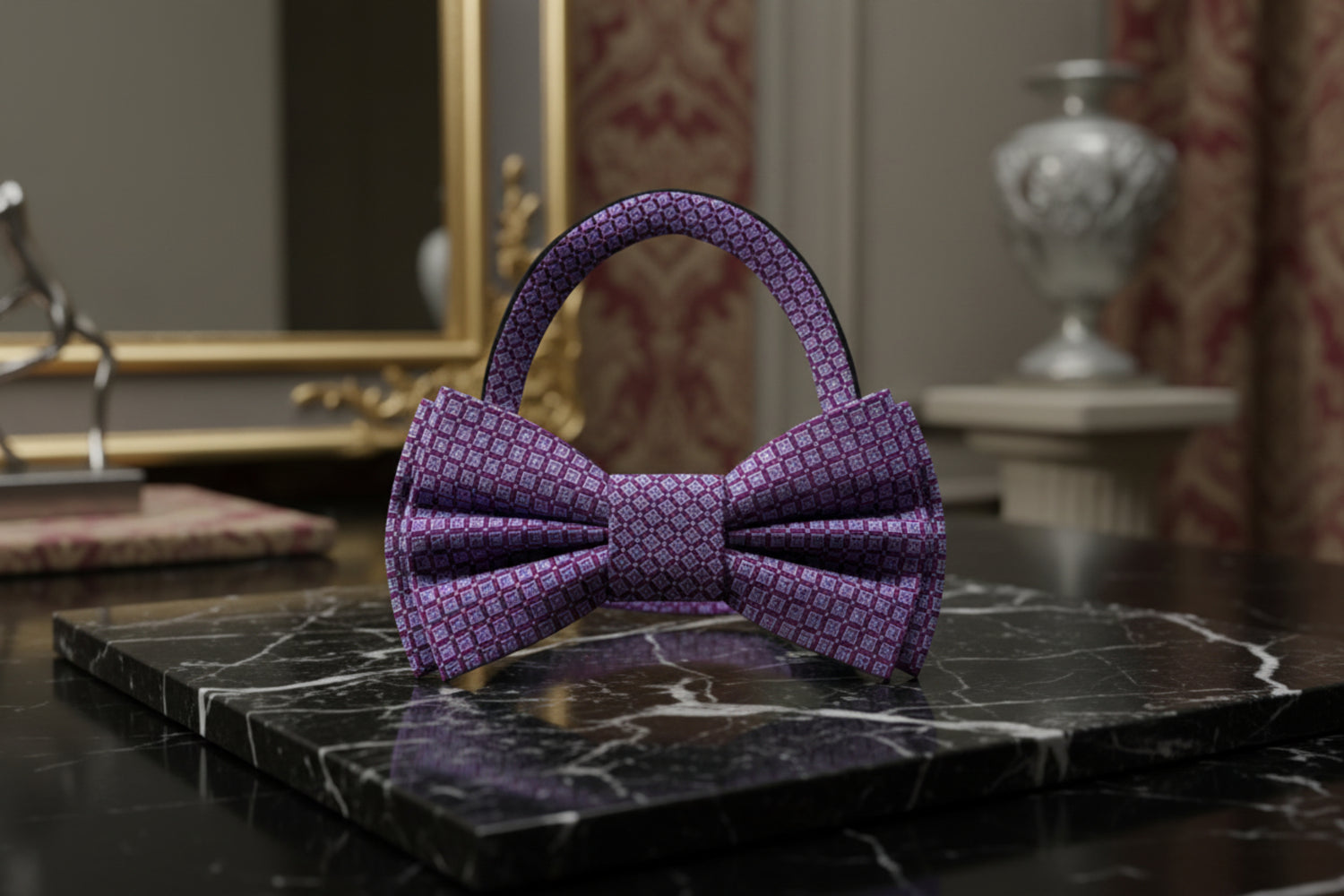 Shades of Purple Geometric Bow Tie 