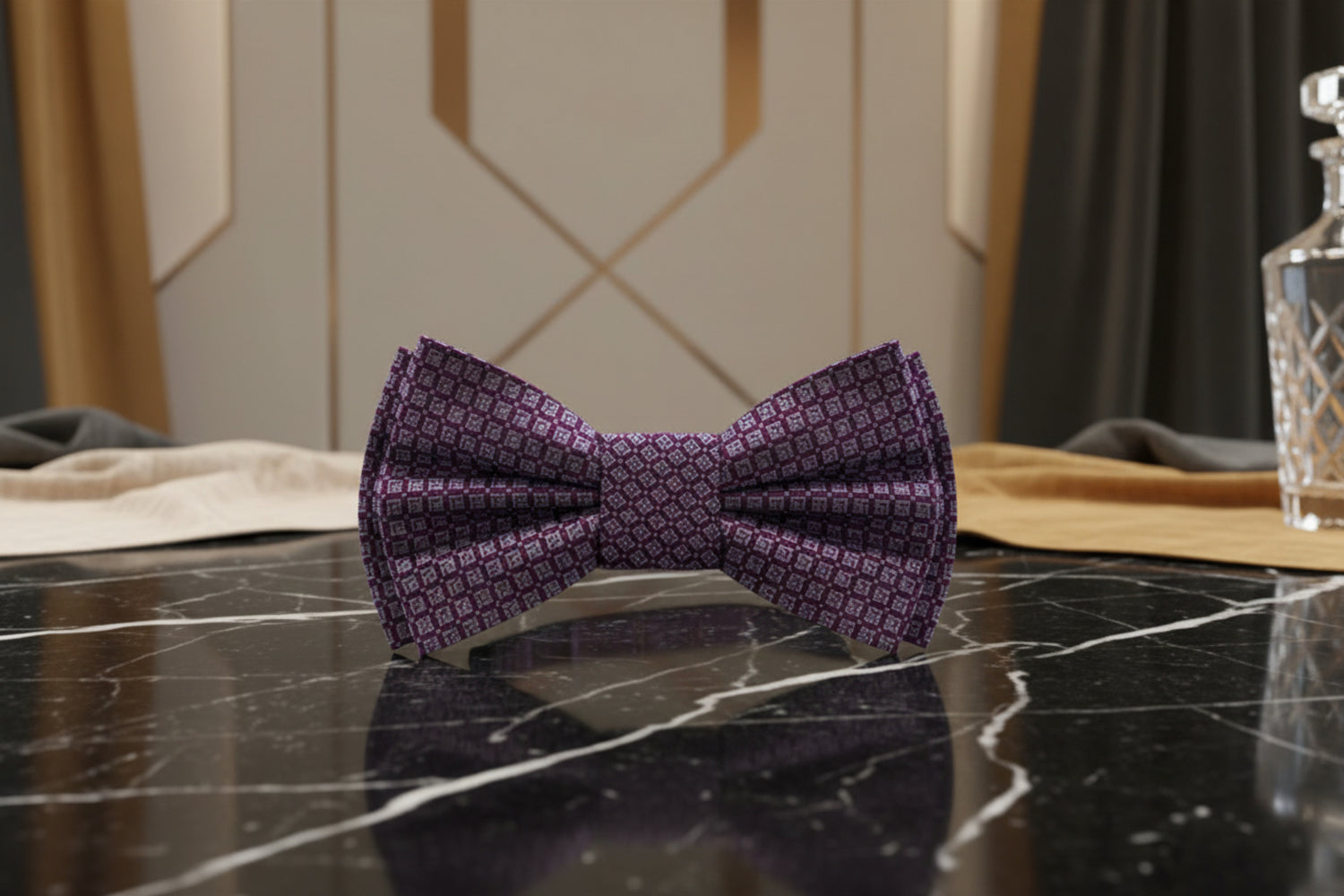 Shades of Purple Geometric Bow Tie