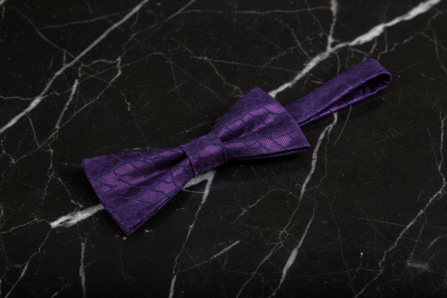 Purple Black Cement Bow Tie Self Tie