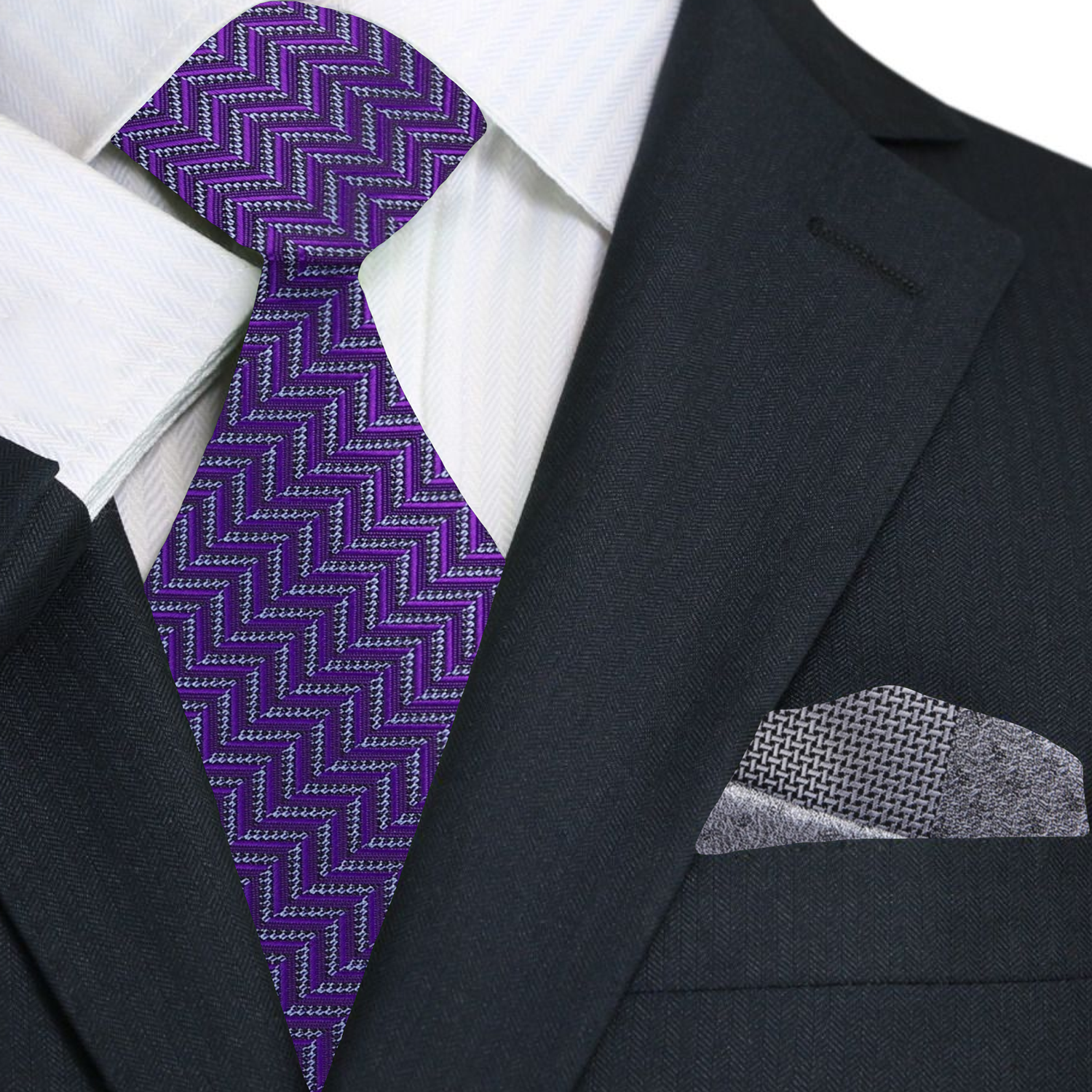 Purple Tie and Grey Square