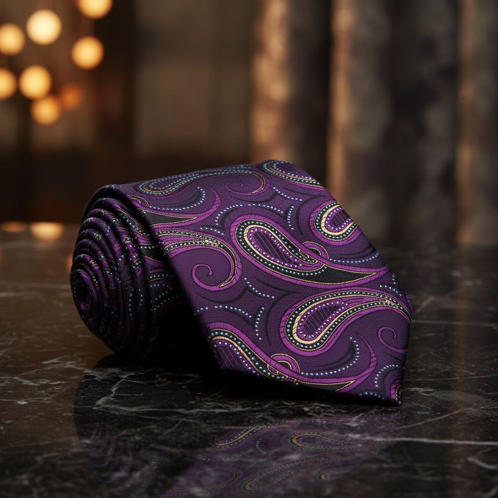 Purple Paisley Necktie 