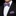Man wearing a purple geometric bow tie and square