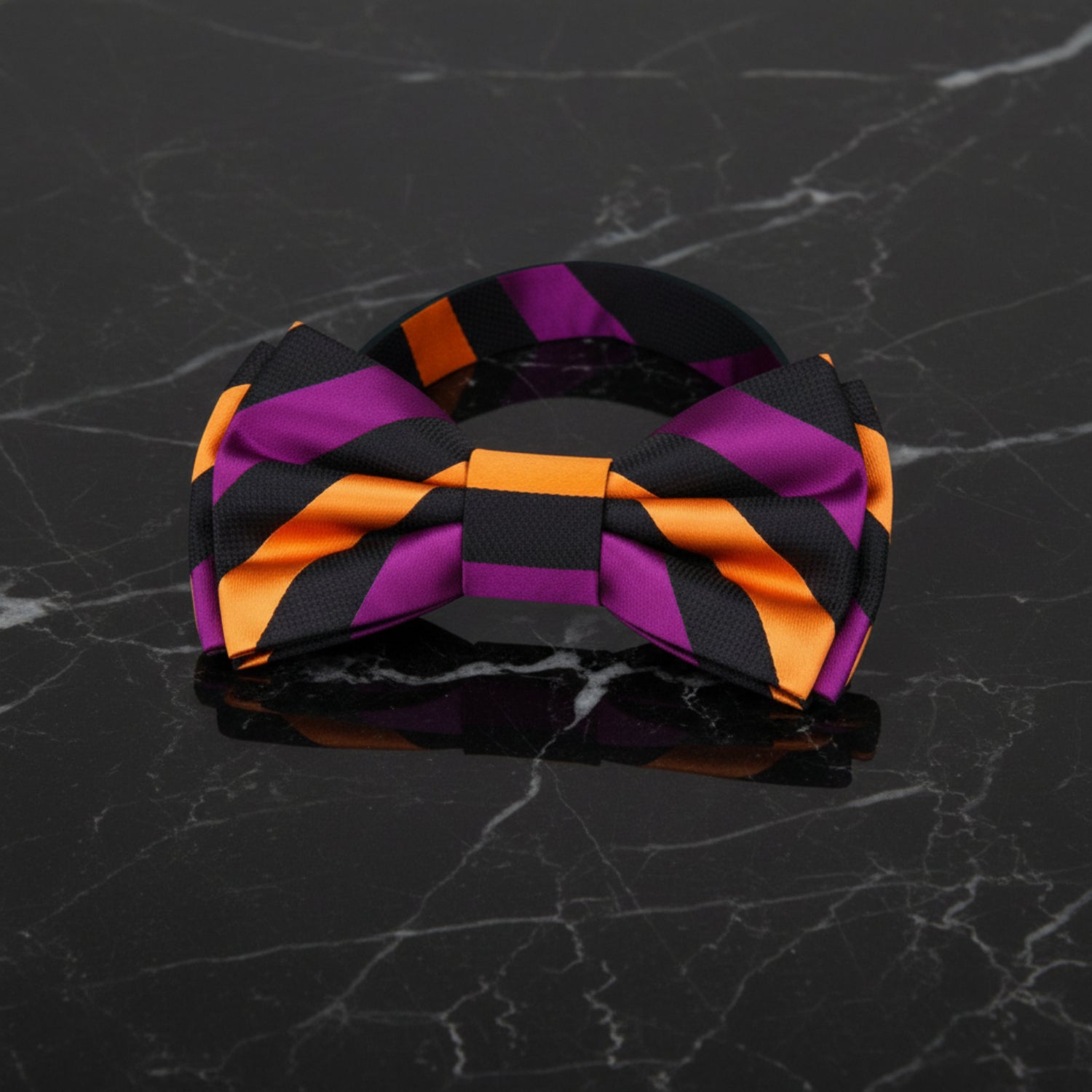 Purple Stripe Pre Tied Bow Tie