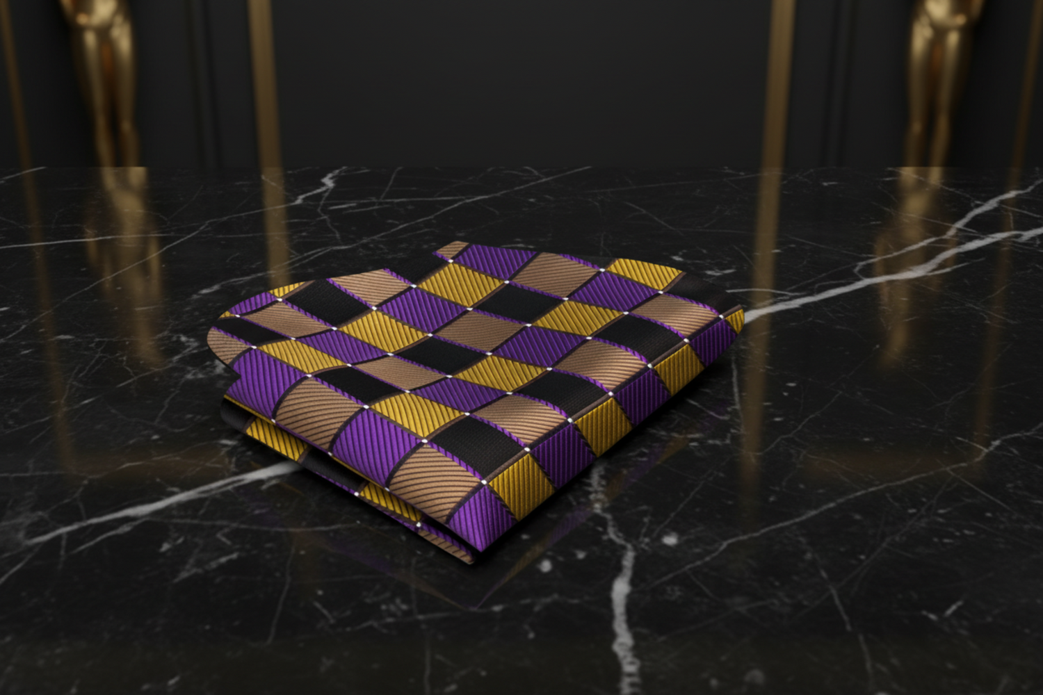 Brown, Gold, Purple Geometric Square