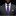 Man wearing a gray suit with a purple tie and patterned pocket square on a black background