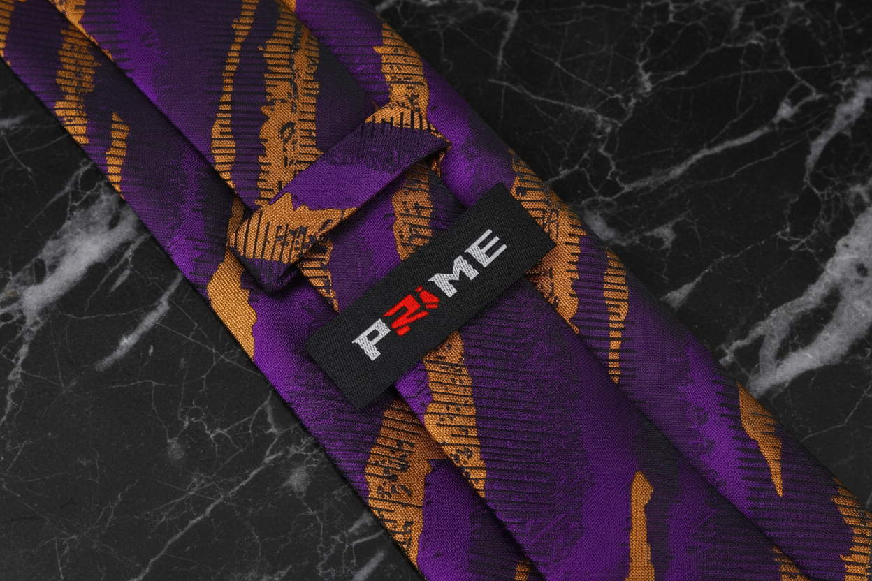 Purple and Orange Gold Abstract Necktie keep