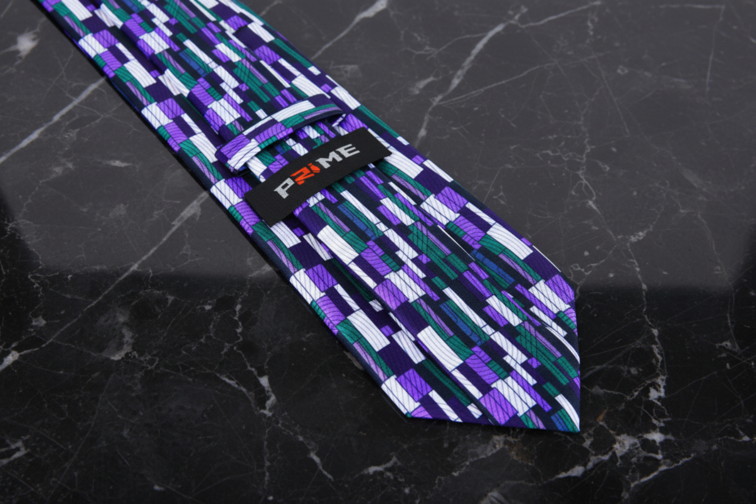 Purple, Green, White Kente Pattern Necktie Keep