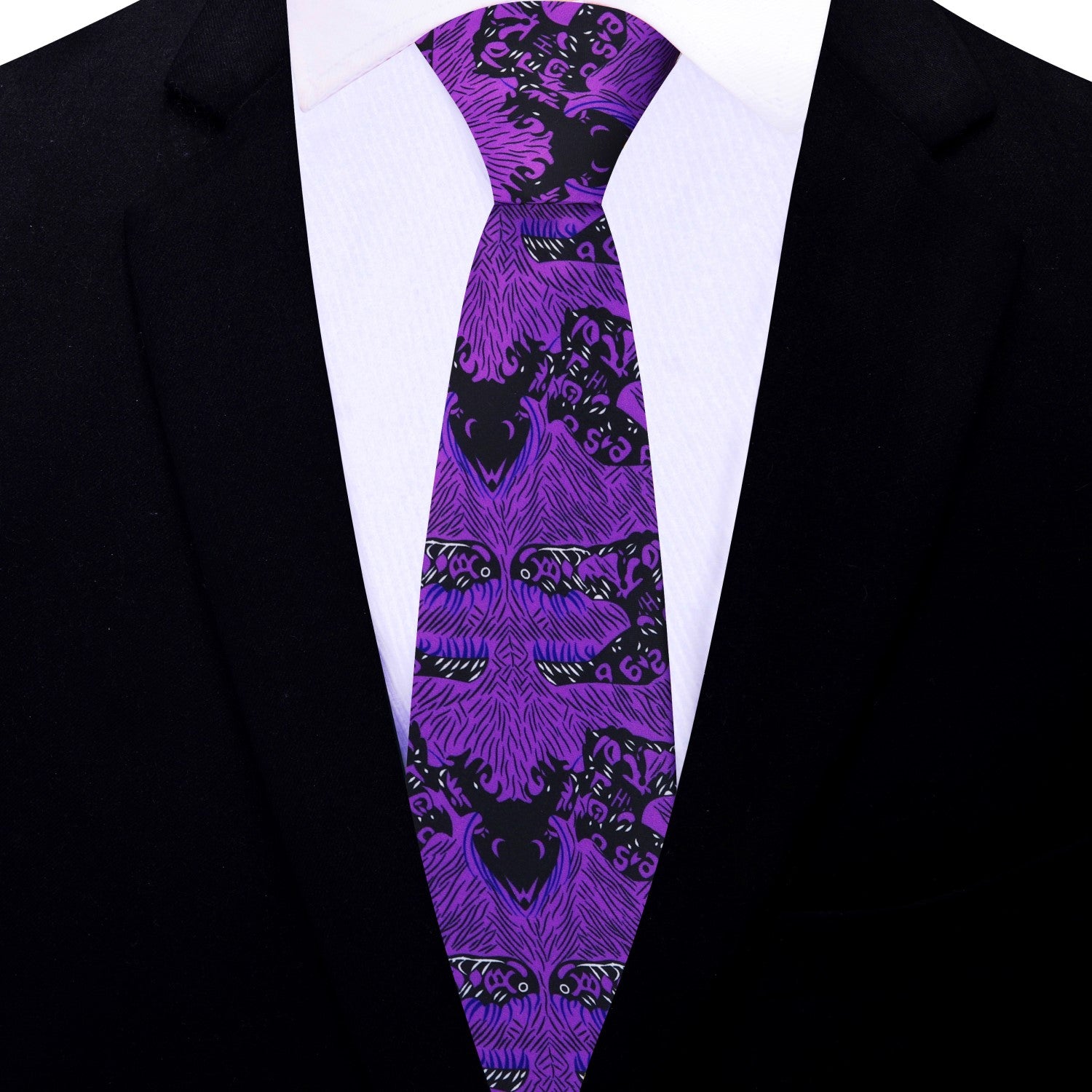 Thin Purple Black Abstract Tie  