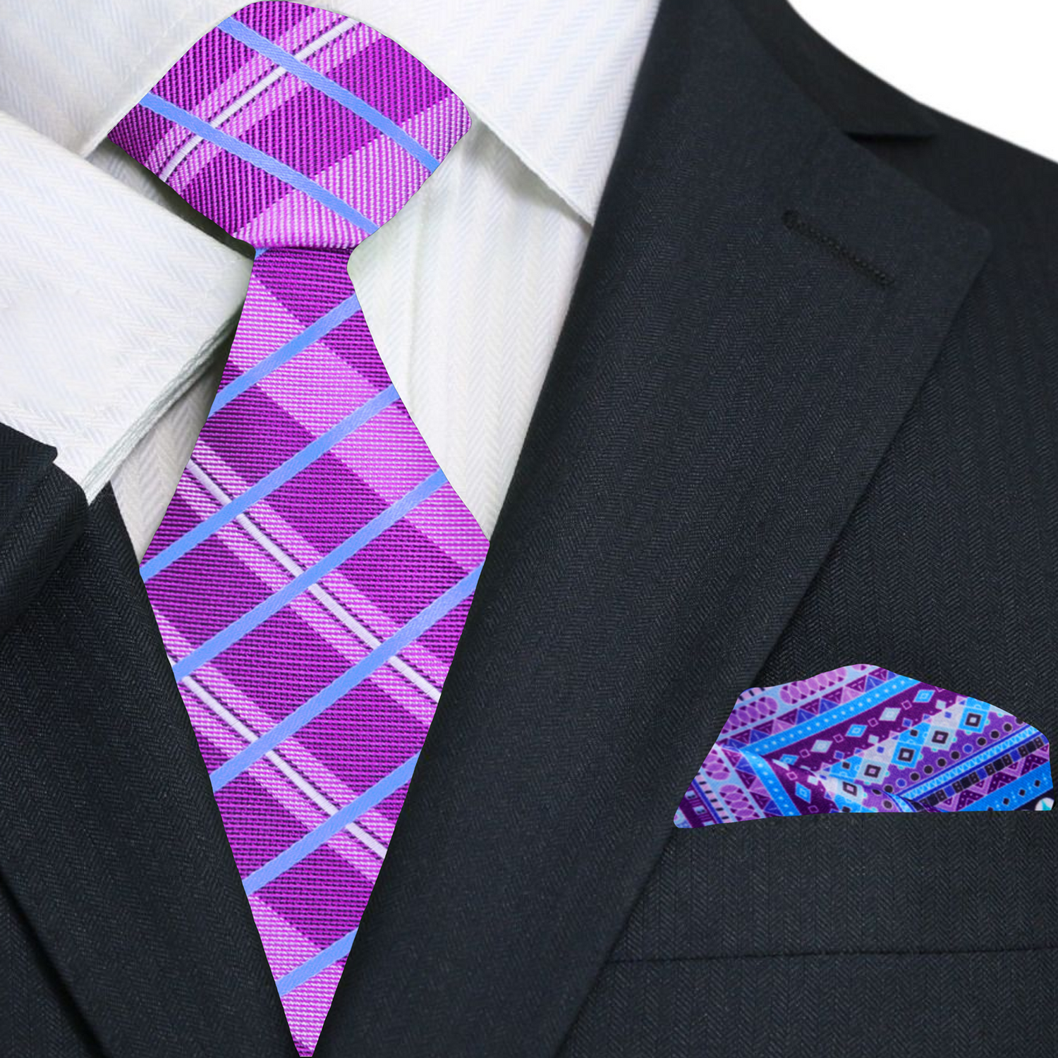 Purple & Blue Plaid Necktie