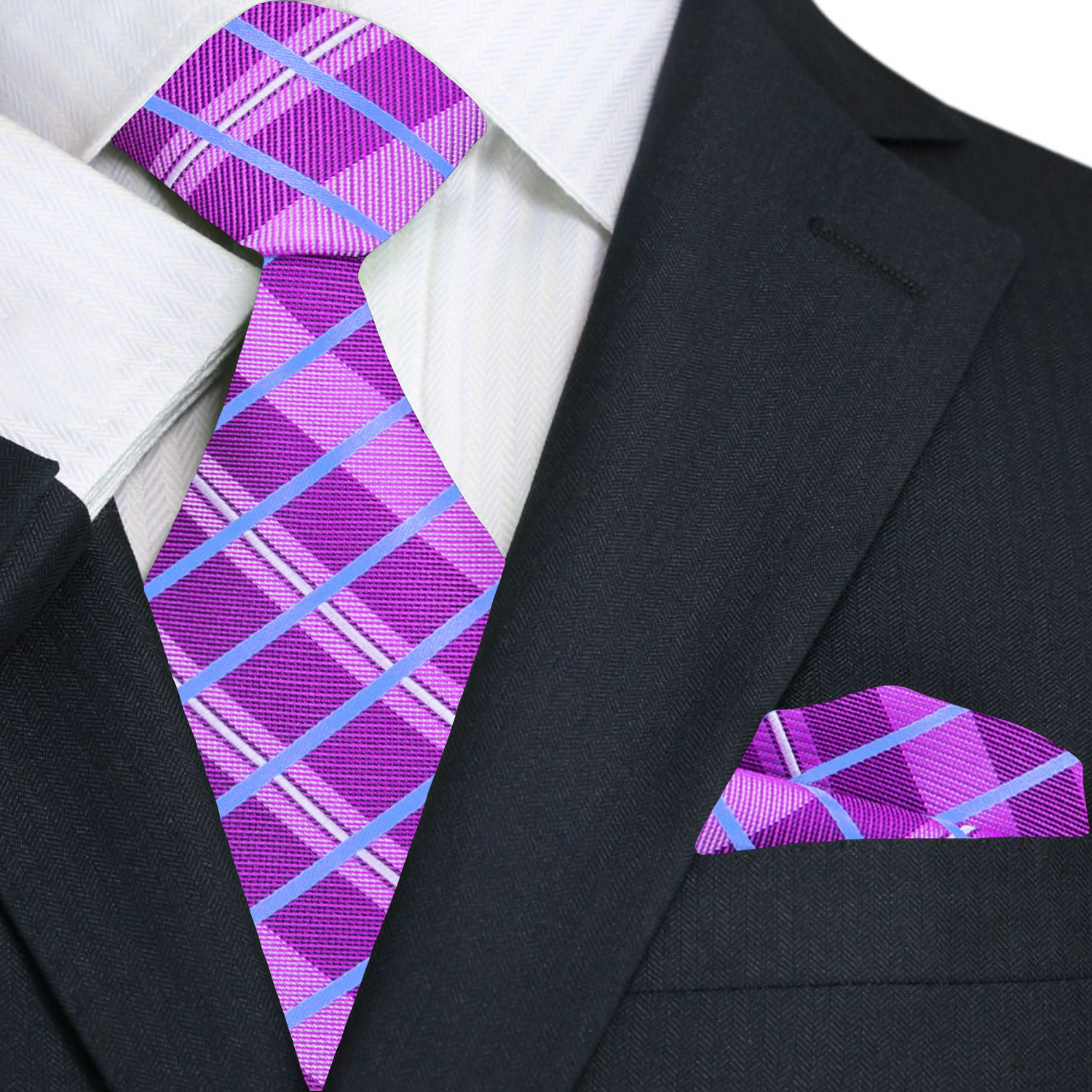 Purple & Blue Plaid Necktie