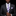 Man wearing a black suit with a purple and white checkered tie and pocket square on a black background