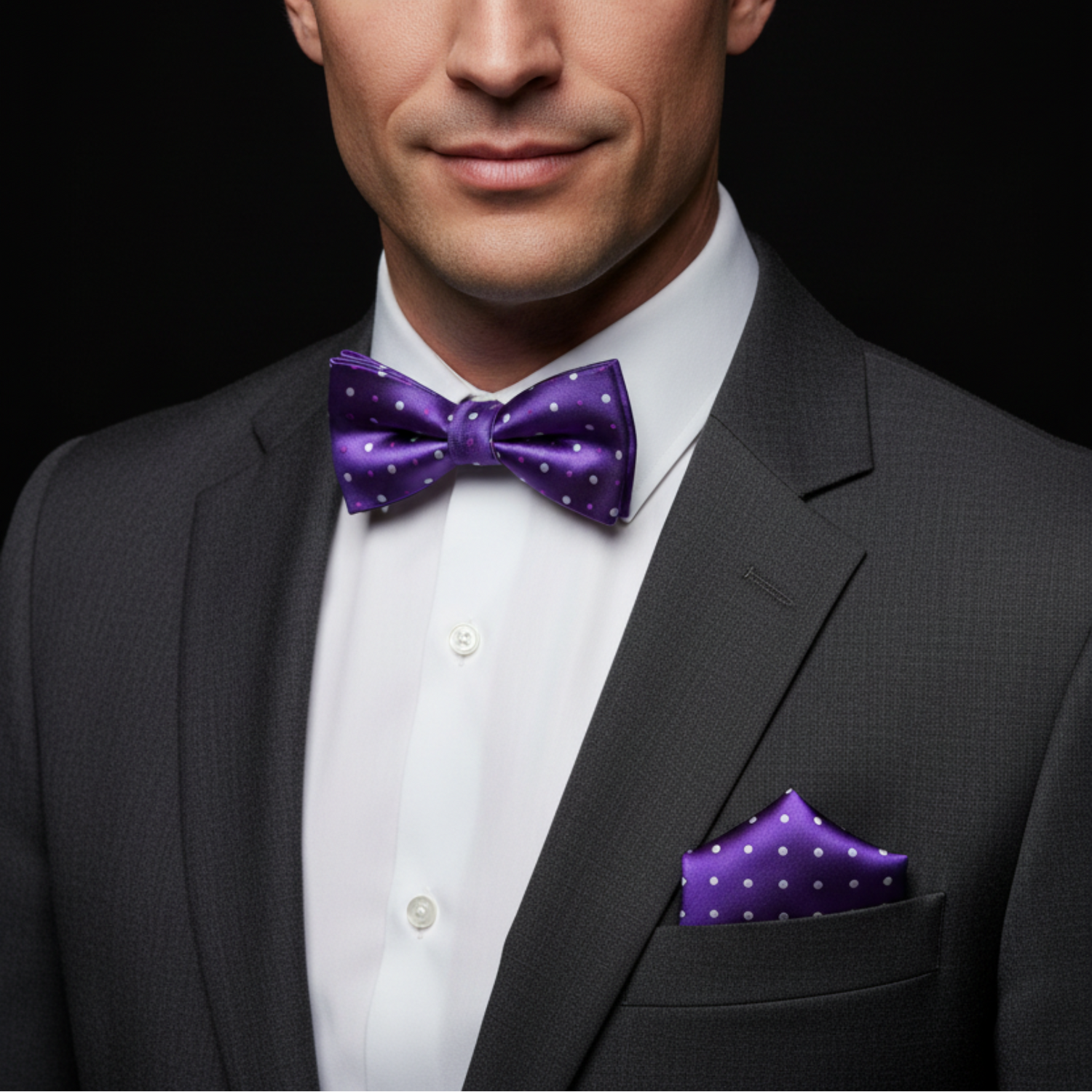 Polka Dot Self-Tie Bow Tie Collection with Pocket Square Option