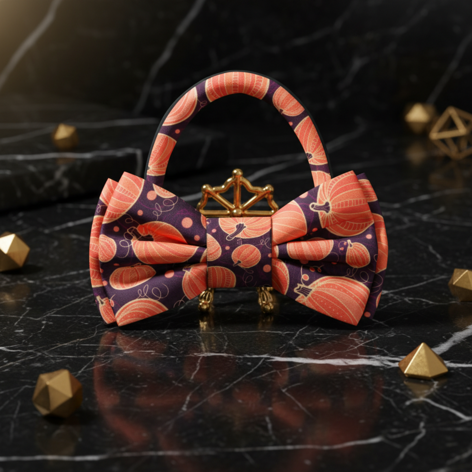 Brown and Orange Pumpkin Patch Bow tie Pre Tied