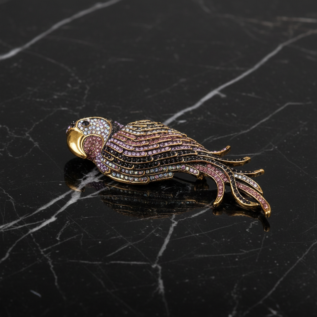 Purple Parrot Lapel Pin