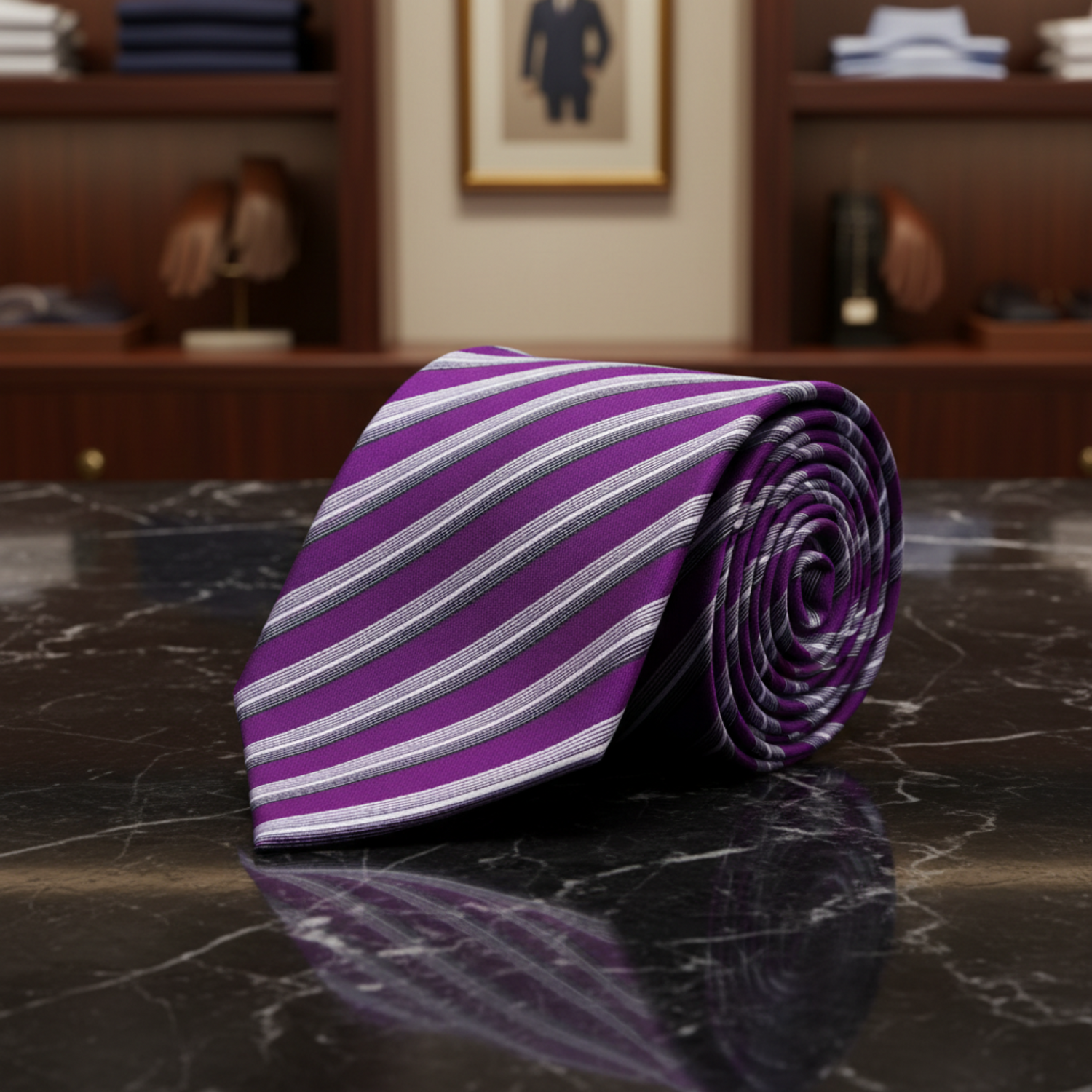 purple stripe tie

