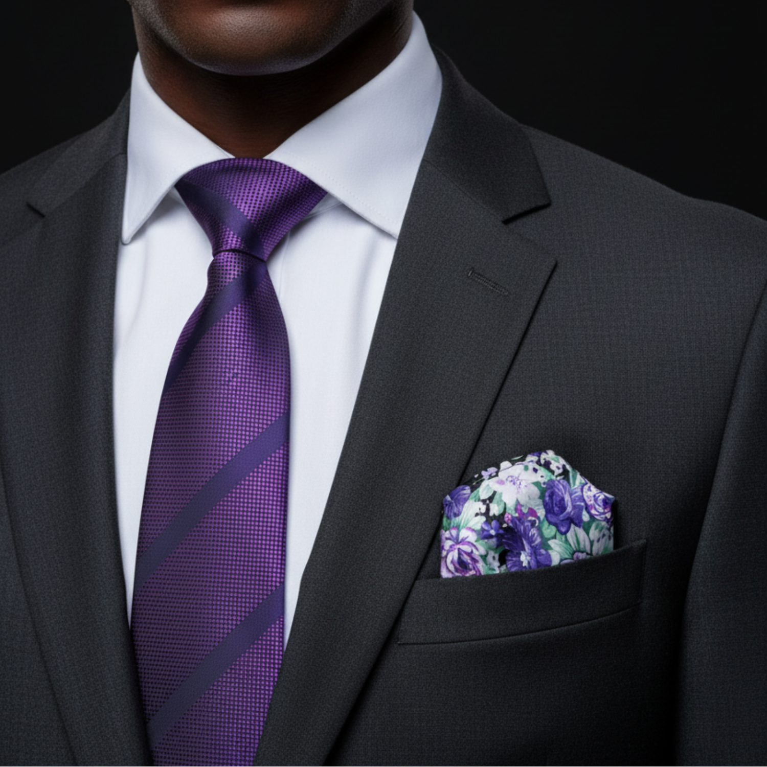 Purple Tonal Stripe Necktie