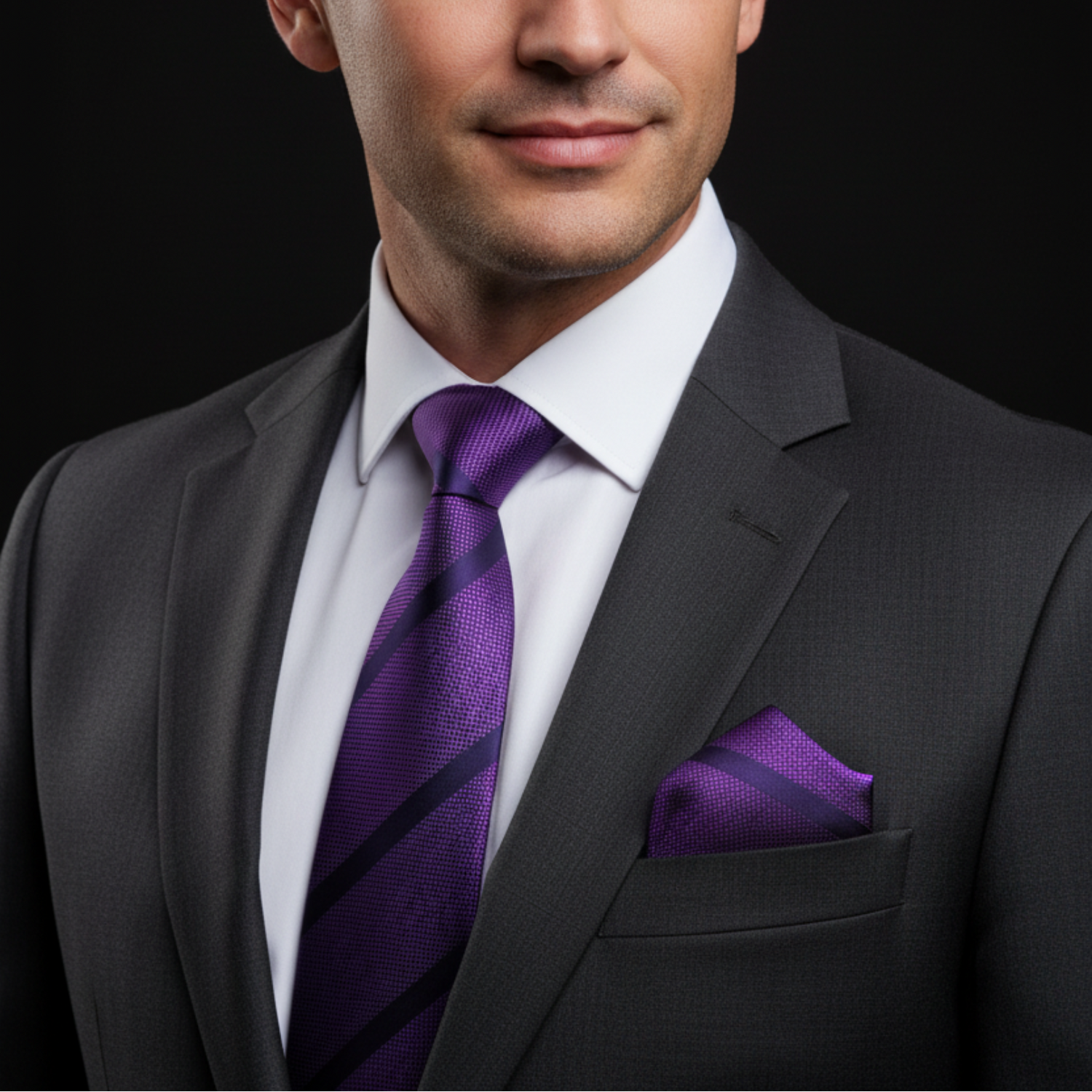 Purple Tonal Stripe Necktie