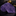 Roll of purple glittery paper on a reflective black surface with gold accents in the background.