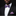 Man wearing a black suit with a purple bow tie and pocket square on a dark background