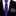 Purple patterned thin tie with a gray pocket square on a black suit jacket.