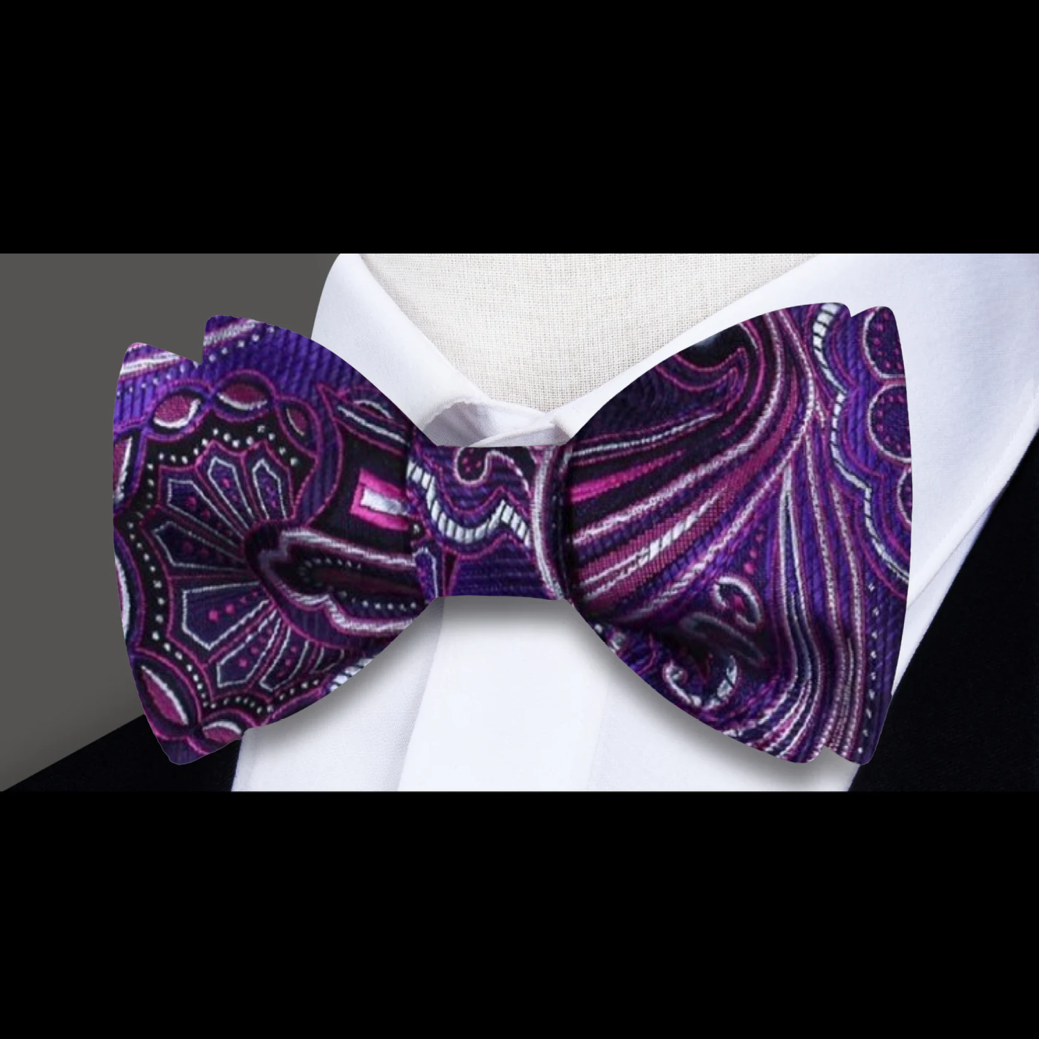 Shades of Purple Paisley Bow Tie