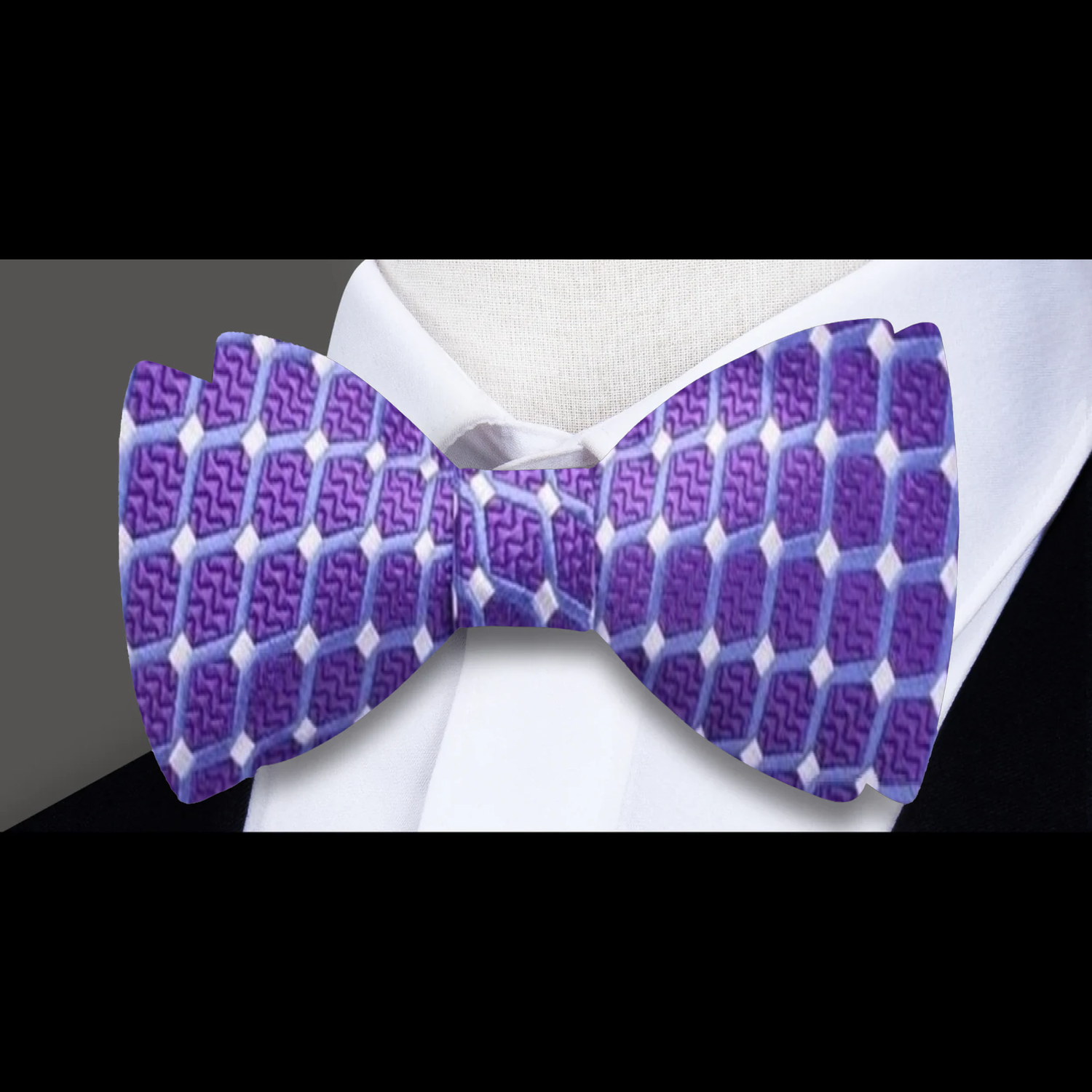 Purple Geometric Bow Tie