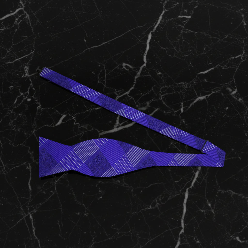Purple Lilac Plaid Bow Tie