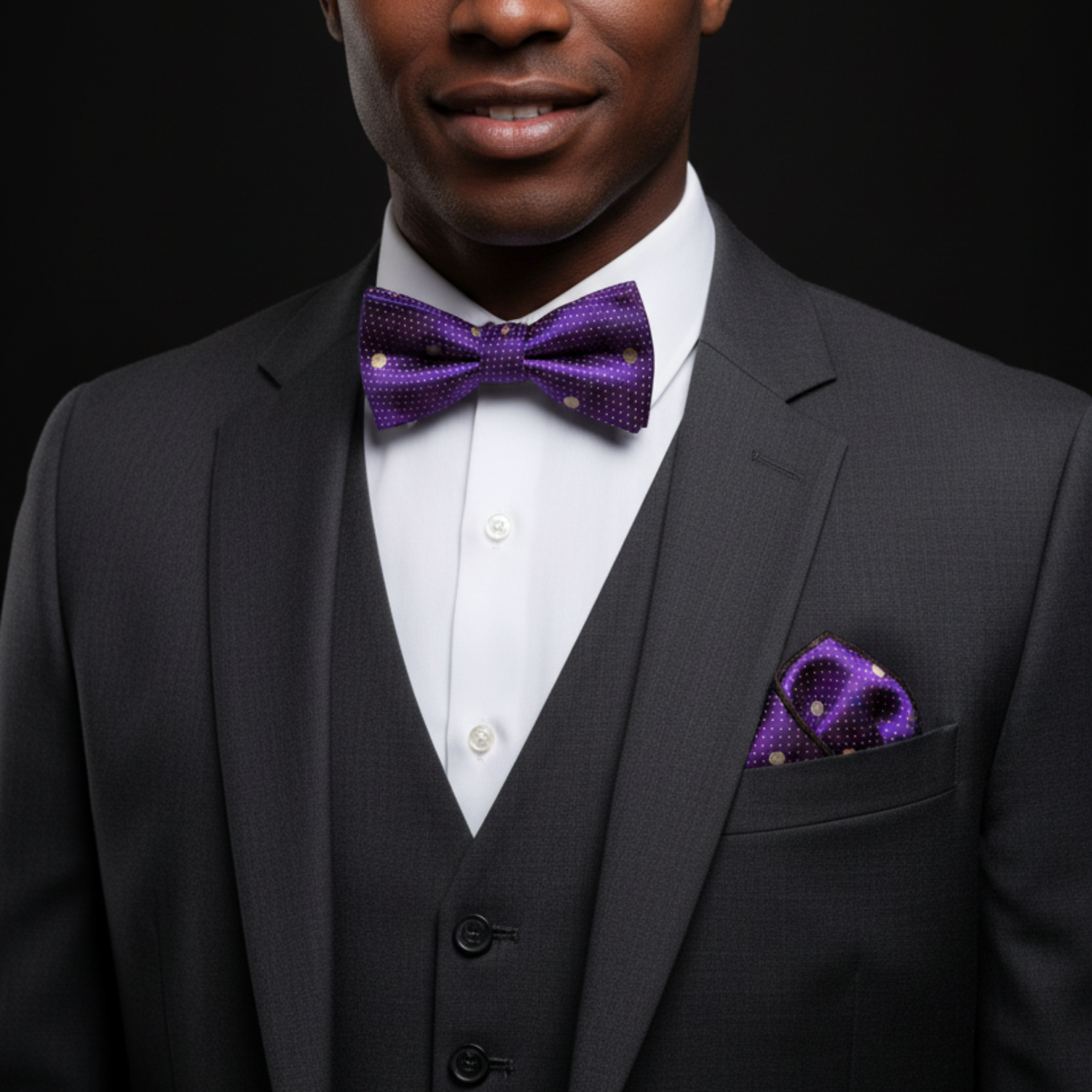 Polka Dot Self-Tie Bow Tie Collection with Pocket Square Option
