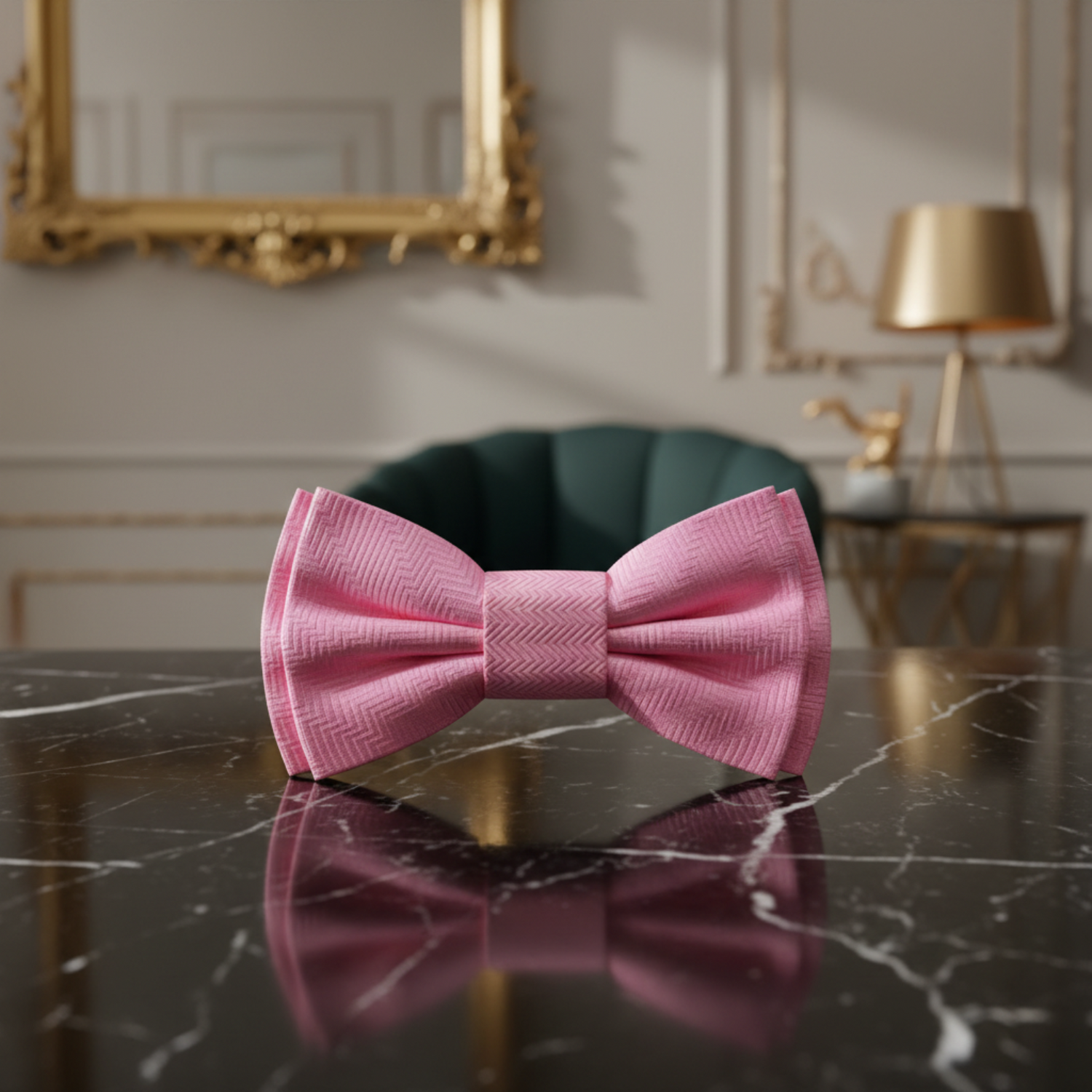A Real Pink Solid Pattern Self Tie Bow Tie