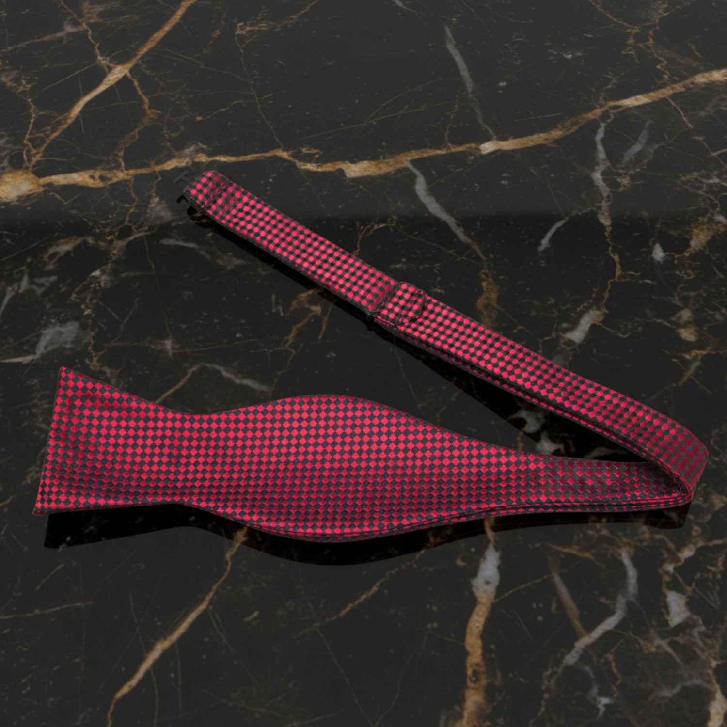 Red, Black Diamonds Bow Tie