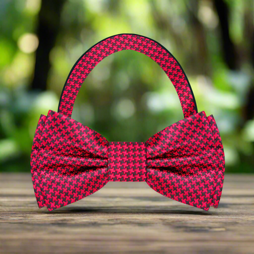 Red Black Gold Rush Bull Run Bow Tie Pre Tied