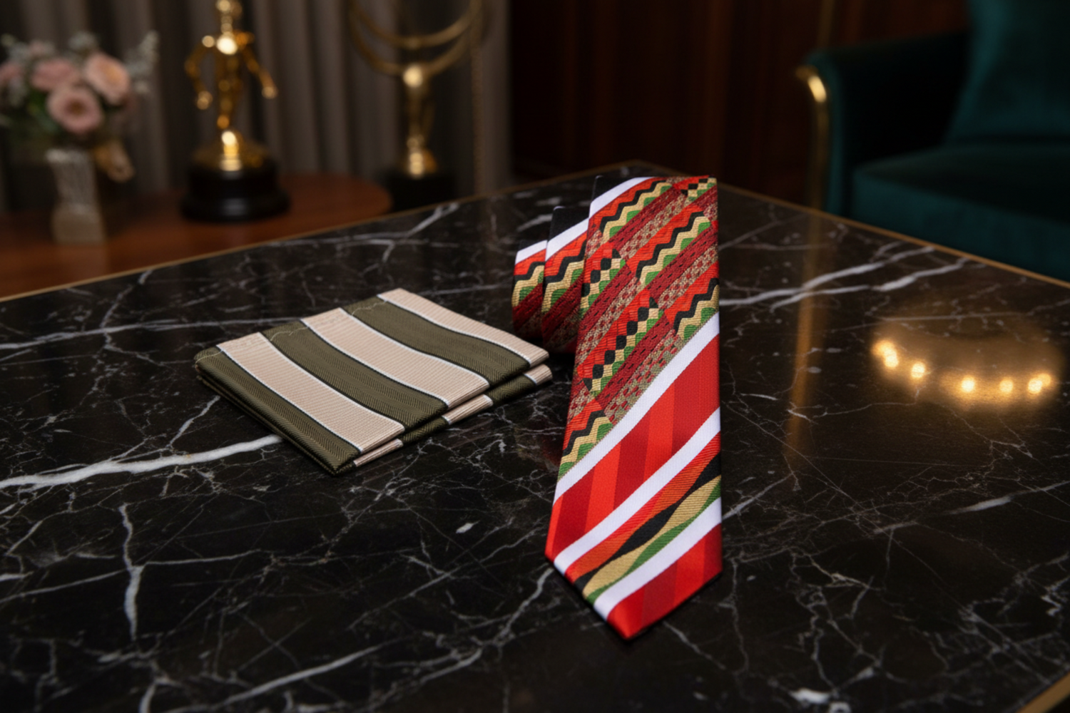 Vibrant Kente Pattern Necktie | Cultural Elegance with Modern Sophistication