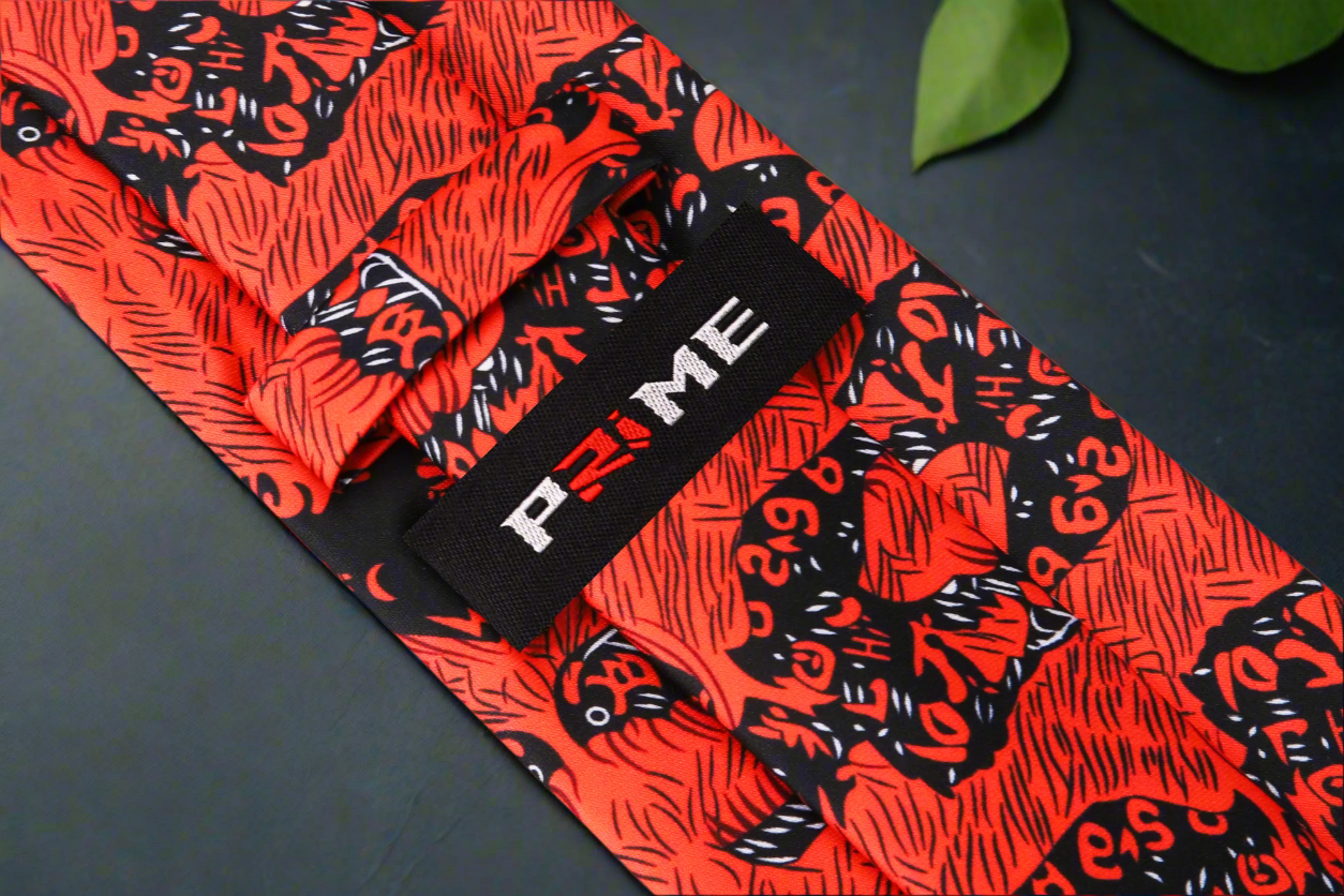 Red, Black Abstract Necktie Keep