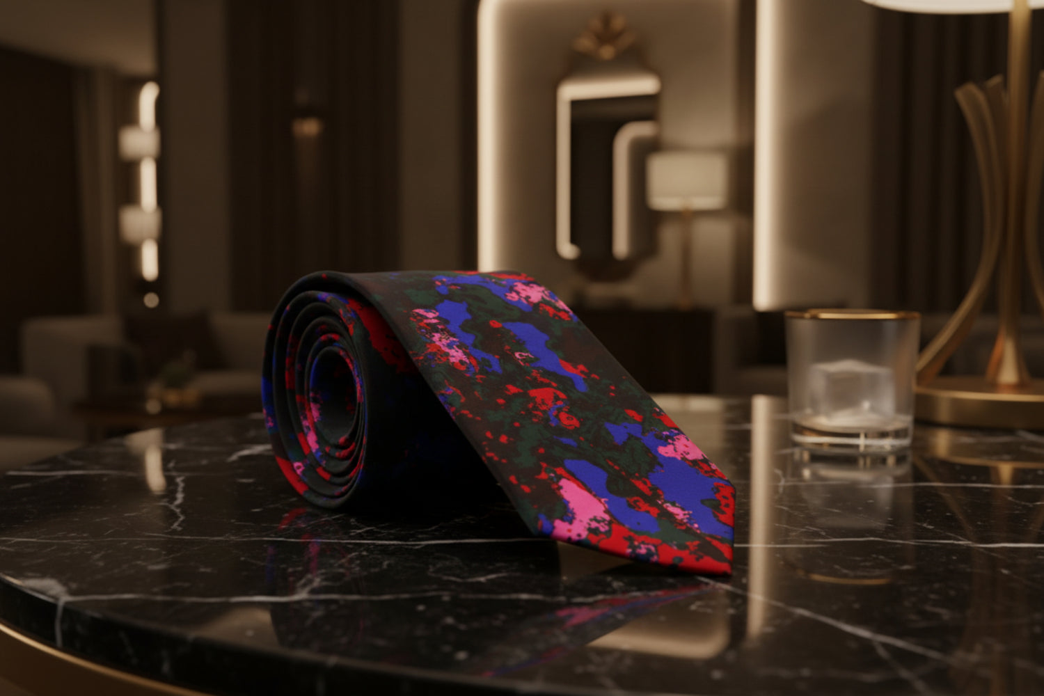 Red, Blue, Pink Abstract necktie