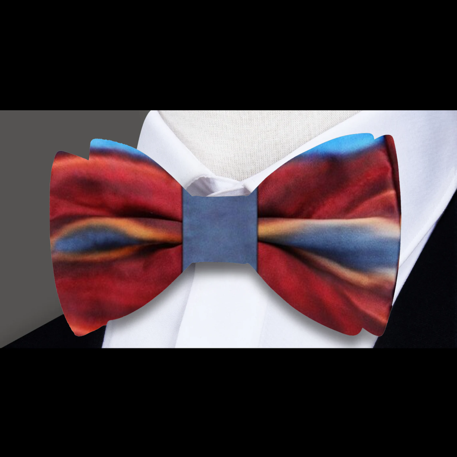 red blue abstract bow tie 