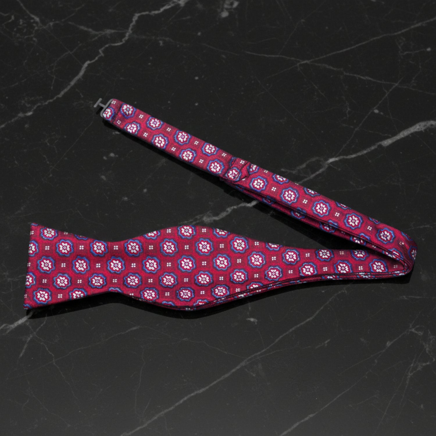 Red Blue Raspberry Floral Bow Tie  
