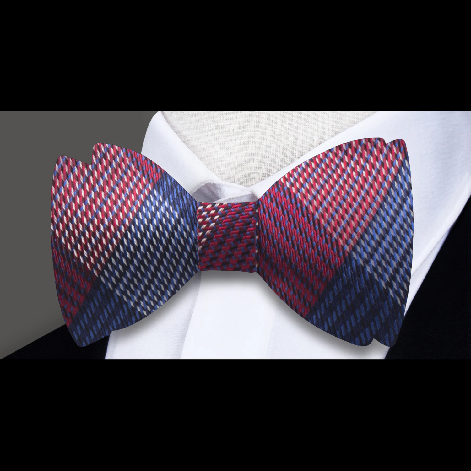 Red, Orange, or Yellow Geometric Plaid Bow Tie Collection