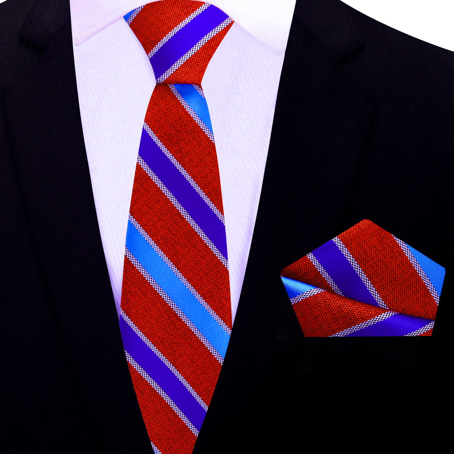 Red & Blue Stripe Necktie