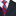 Red, blue, and purple striped tie with accenting dark blue with small flowers with a dark suit and white shirt.