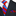 Red, blue, and purple striped tie with matching pocket square on a suit.