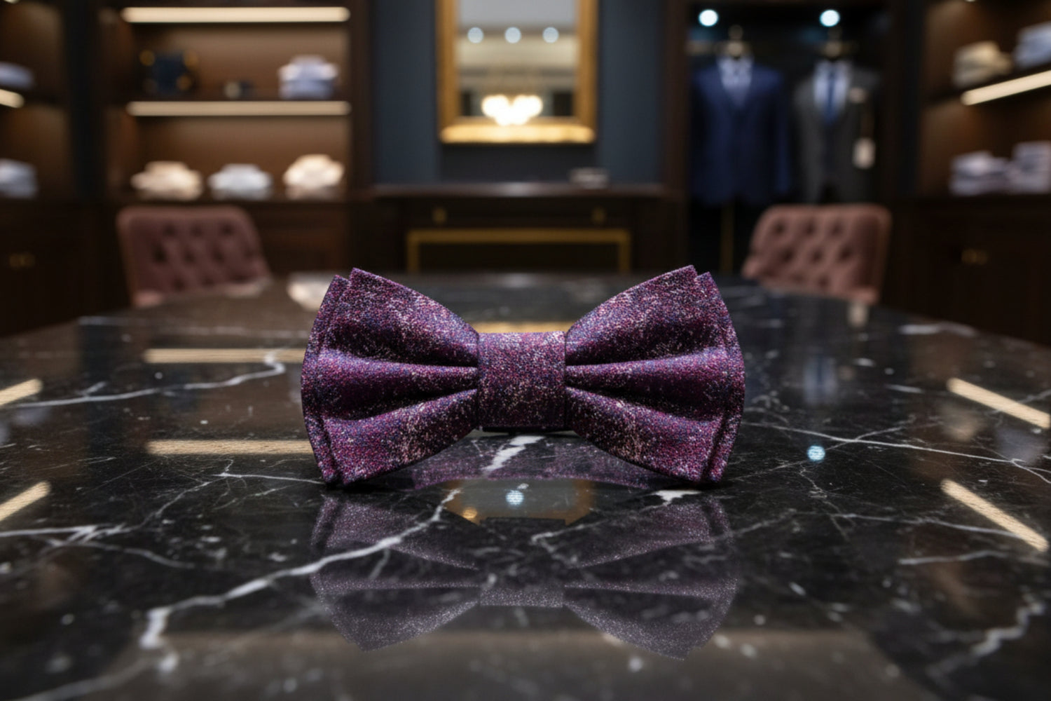 Red Texture Bow Tie Pre Tied